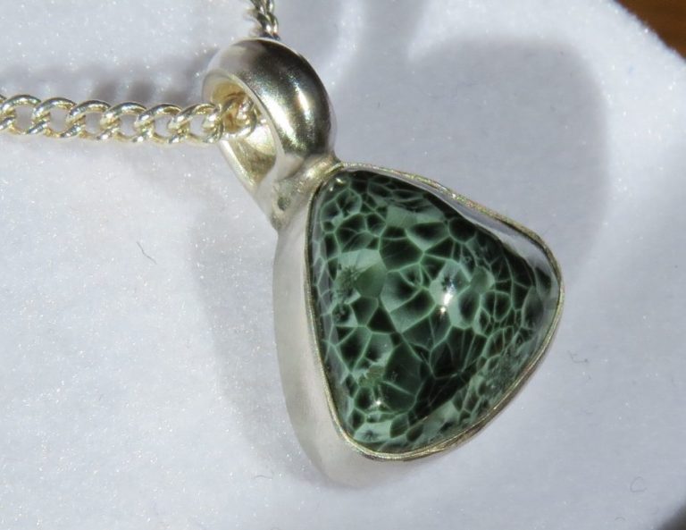Isle Royale Greenstone 14k Gold Pendant - Chlorastrolite - Michigan State Gemstone Keweenaw