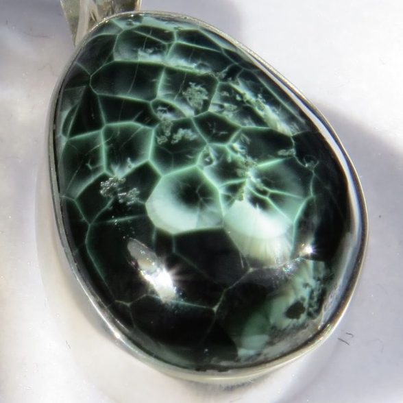 Isle Royale Greenstone 14k Gold Pendant - Chlorastrolite - Michigan State Gemstone Keweenaw